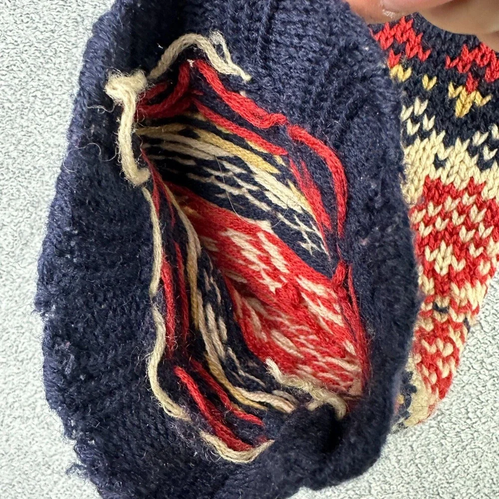 Vintage Abercrombie Fitch Sweater Mens S Fair Isle Knit Wool Birds Eye READ